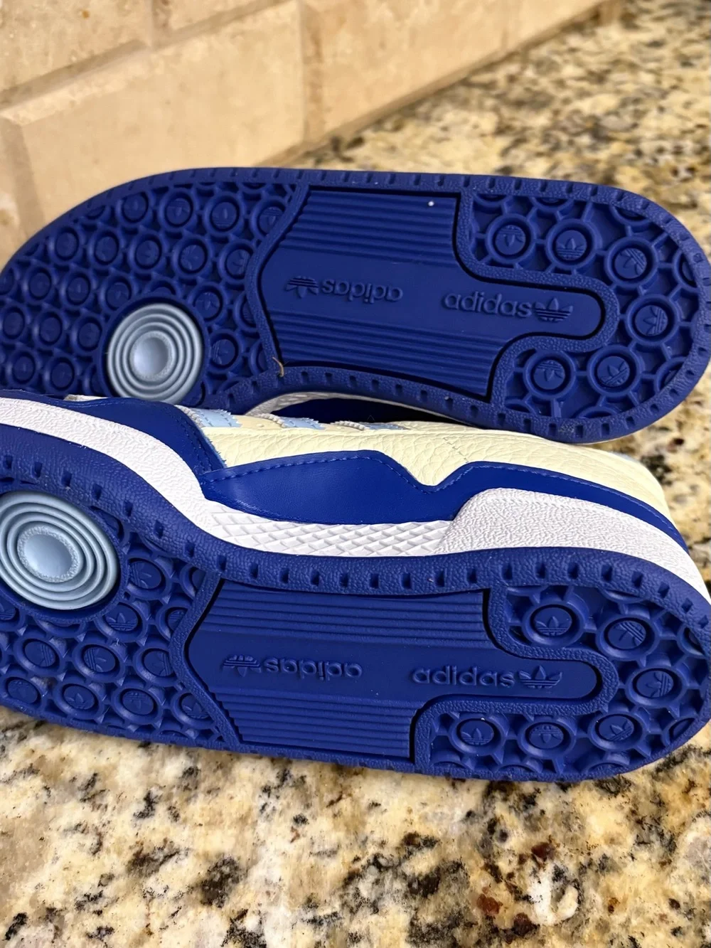 adidas Kids Cream, Light Blue and Blue Sneakers